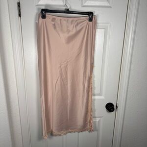 Wild Fable Blush Maxi Skirt with Lace Border